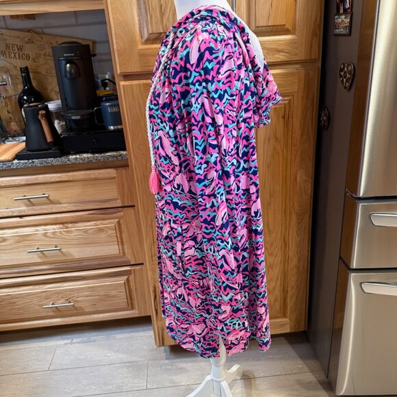 Lilly Pulitzer Rylie Cover Up Dress in Resort Navy Pop Up Lobstah Roll, XL, NWOT - Picture 3 of 10